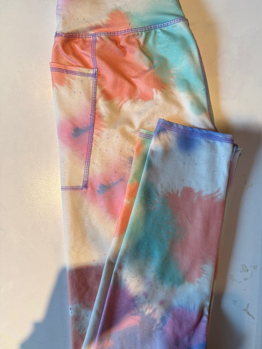 Athletic Works Pastel Tie-Dye Kids Leggings - Pink, Blue, Purple, Orange